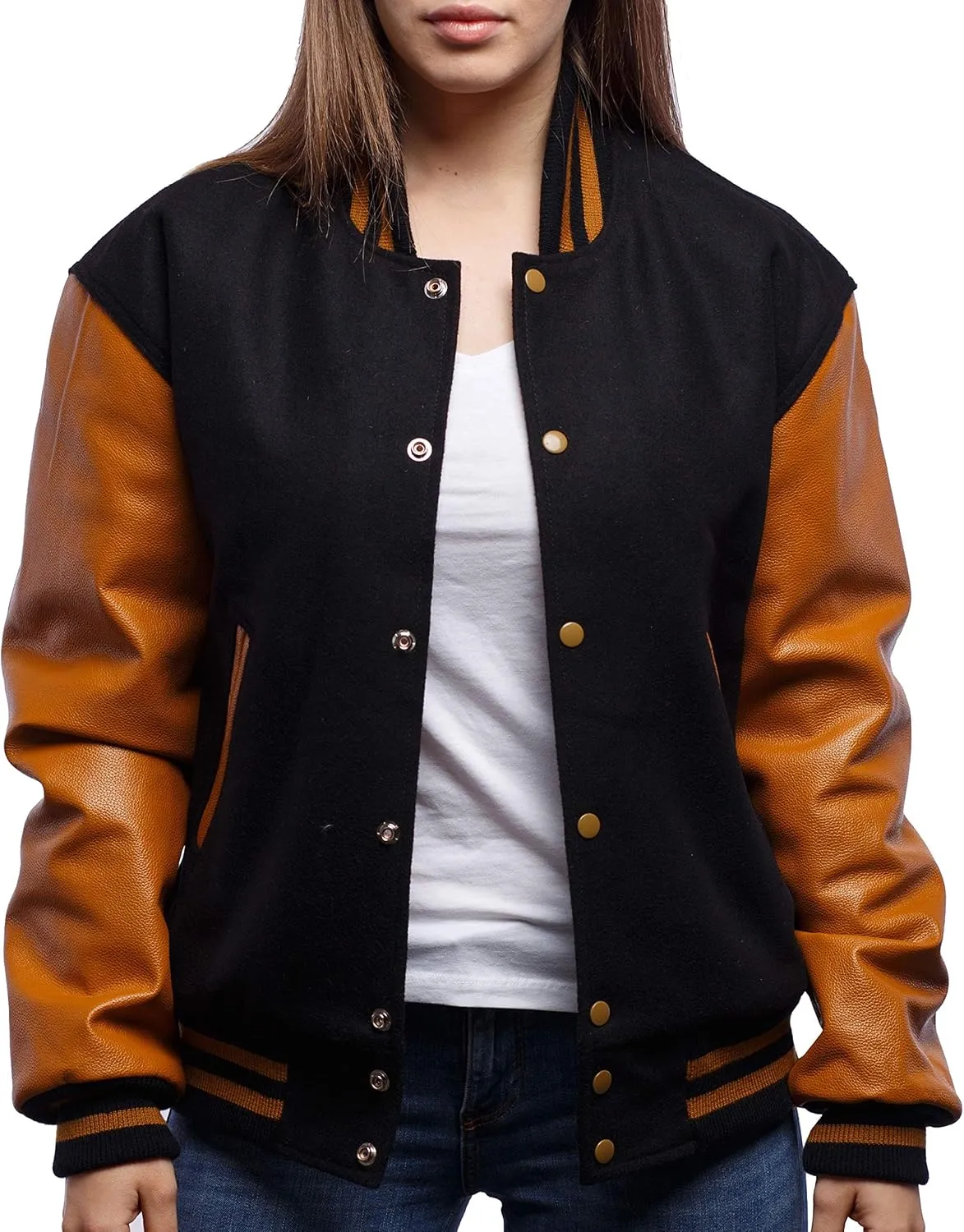 Letterman Jacket (16 Color Options) S to 5XL (Wool, Leather Sleeves)