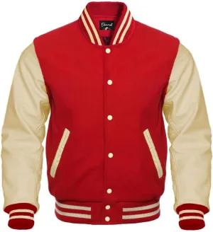 Letterman Varsity Jacket Genuine Cow Leather Sleeves and Original Wool
