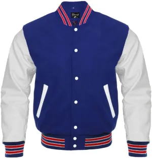 Letterman Varsity Jacket Genuine Cow Leather Sleeves and Original Wool
