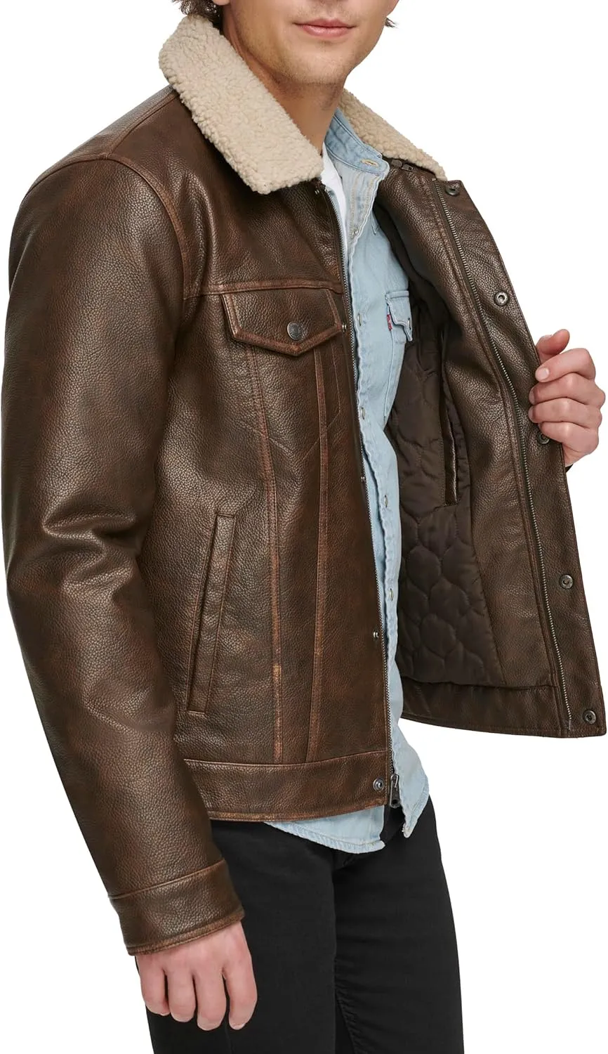 Levi's Men's Faux Leather Classic Trucker Jacket