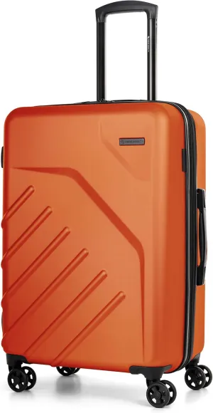 LGA Collection 24 Inch Hard Shell Luggage for Airplanes, Expandable Suitcase with 360-Degree Spinner Wheels, Retractable Handle, Orange