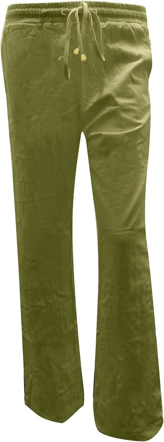 Linen Pants Women Long Linen Pants for Women White Linen Pants Women Wide Leg Pants Woman Elastic Drastring Trousers