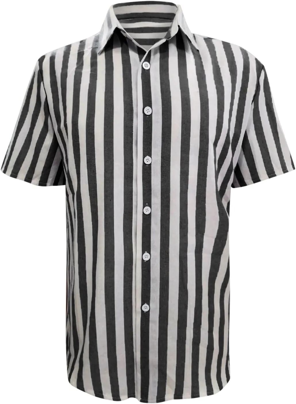 Linen Shirts for Men Men's Casual Button Down Shirt Short Sleeve Fashion Cotton Linen Striped Chambray Beach Shirts