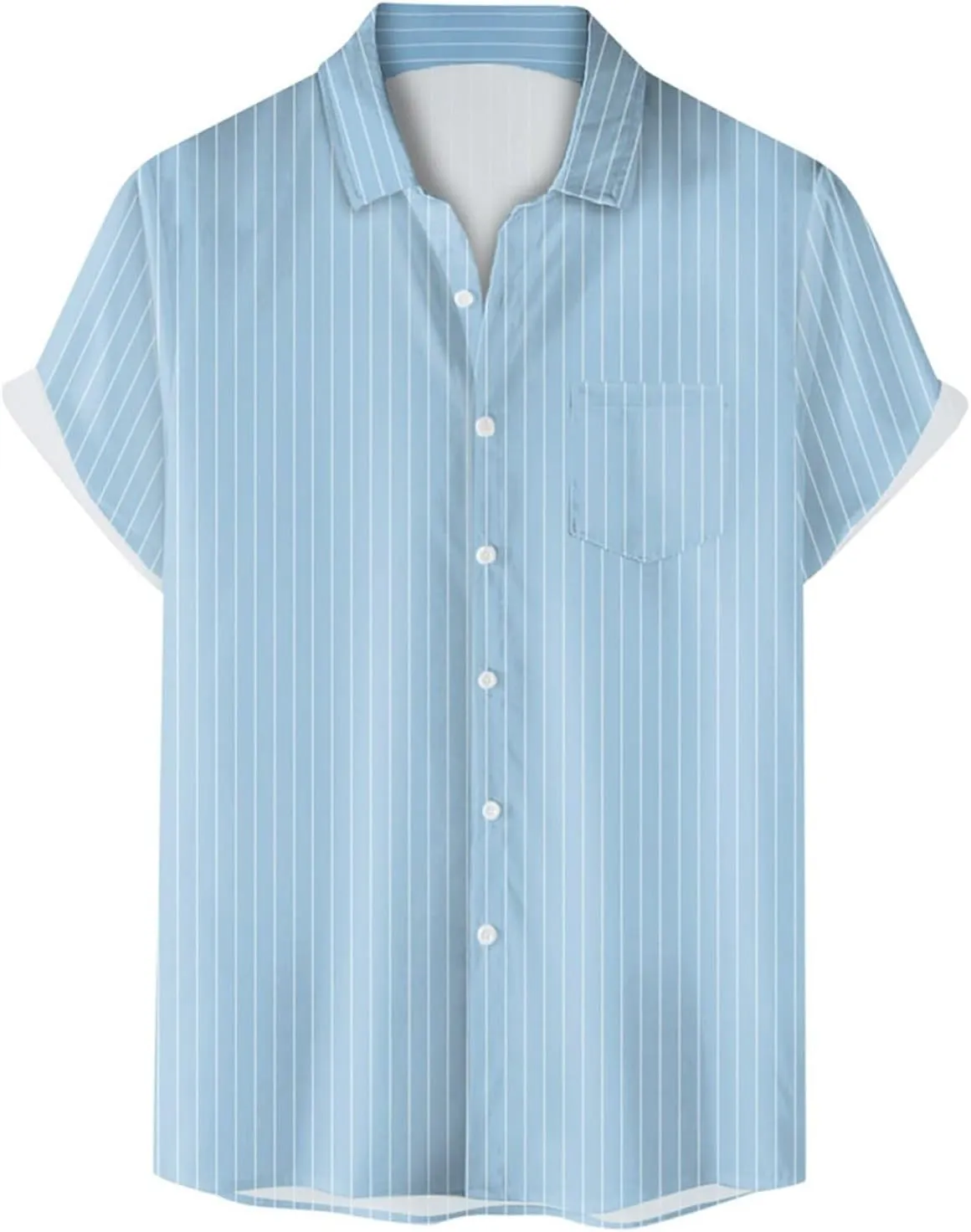 Linen Shirts for Men Men's Solid Color Summer Short Sleeve Linen Button Down Casual Turn Down Shirts with Pockets