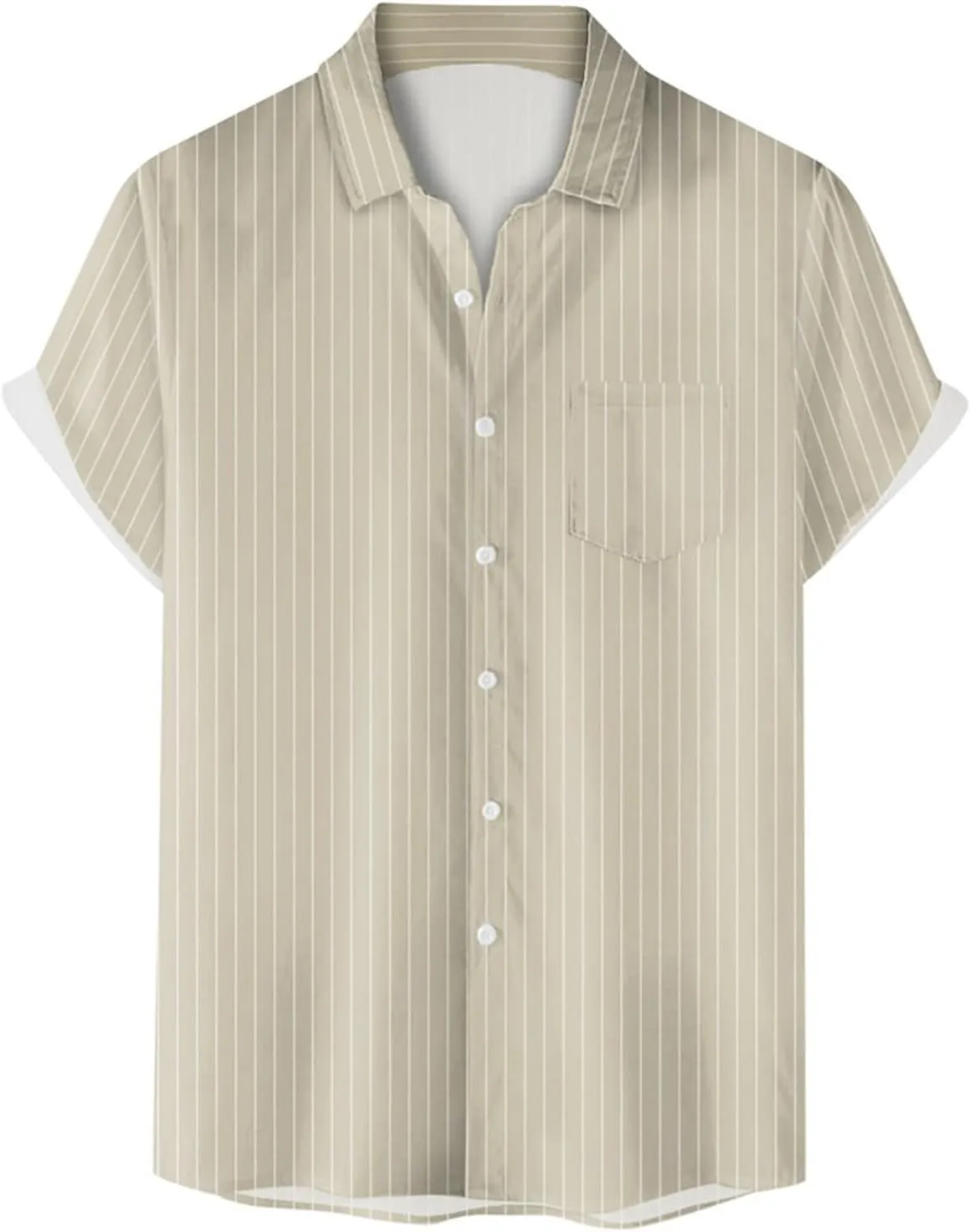 Linen Shirts for Men Men's Solid Color Summer Short Sleeve Linen Button Down Casual Turn Down Shirts with Pockets