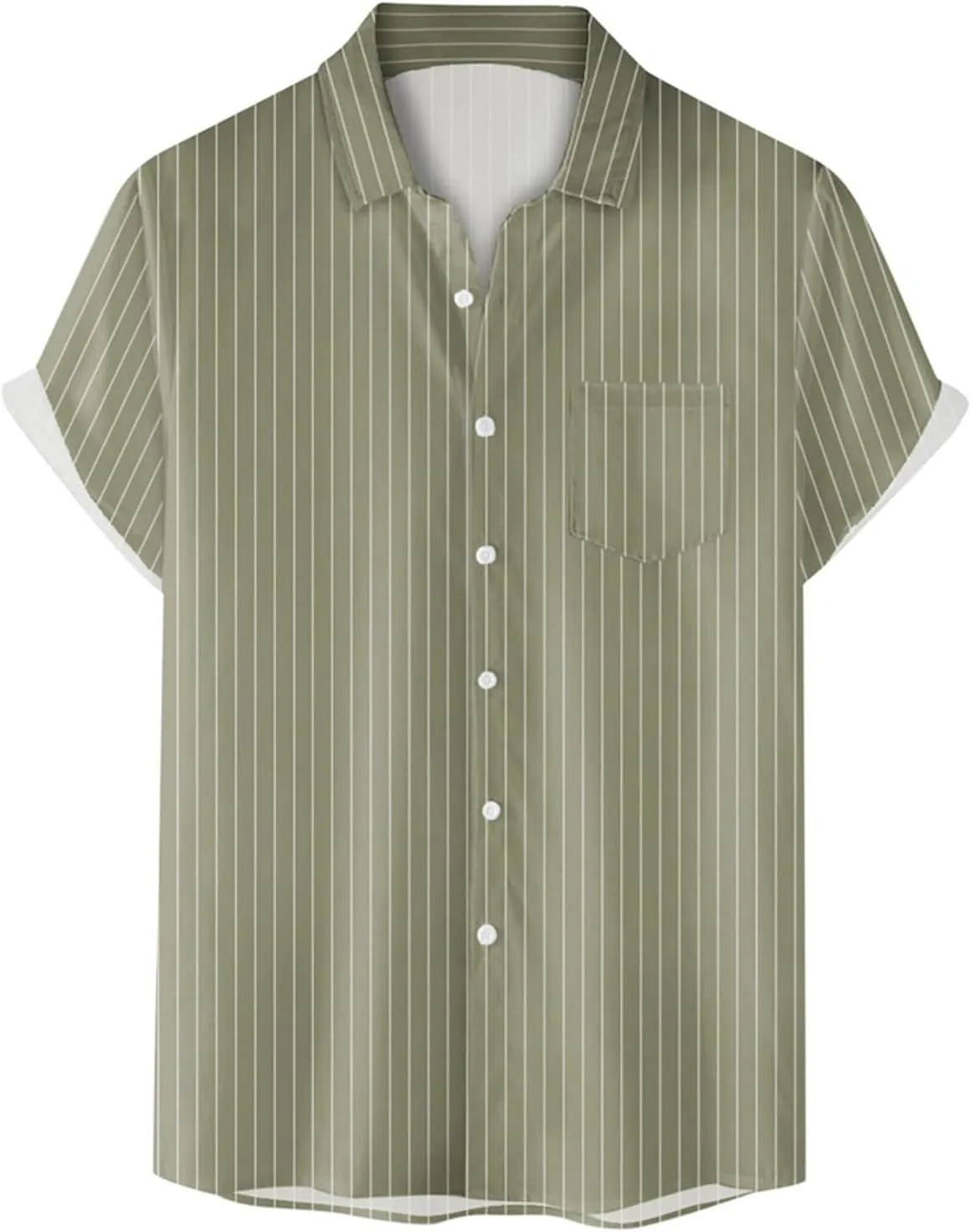 Linen Shirts for Men Men's Solid Color Summer Short Sleeve Linen Button Down Casual Turn Down Shirts with Pockets
