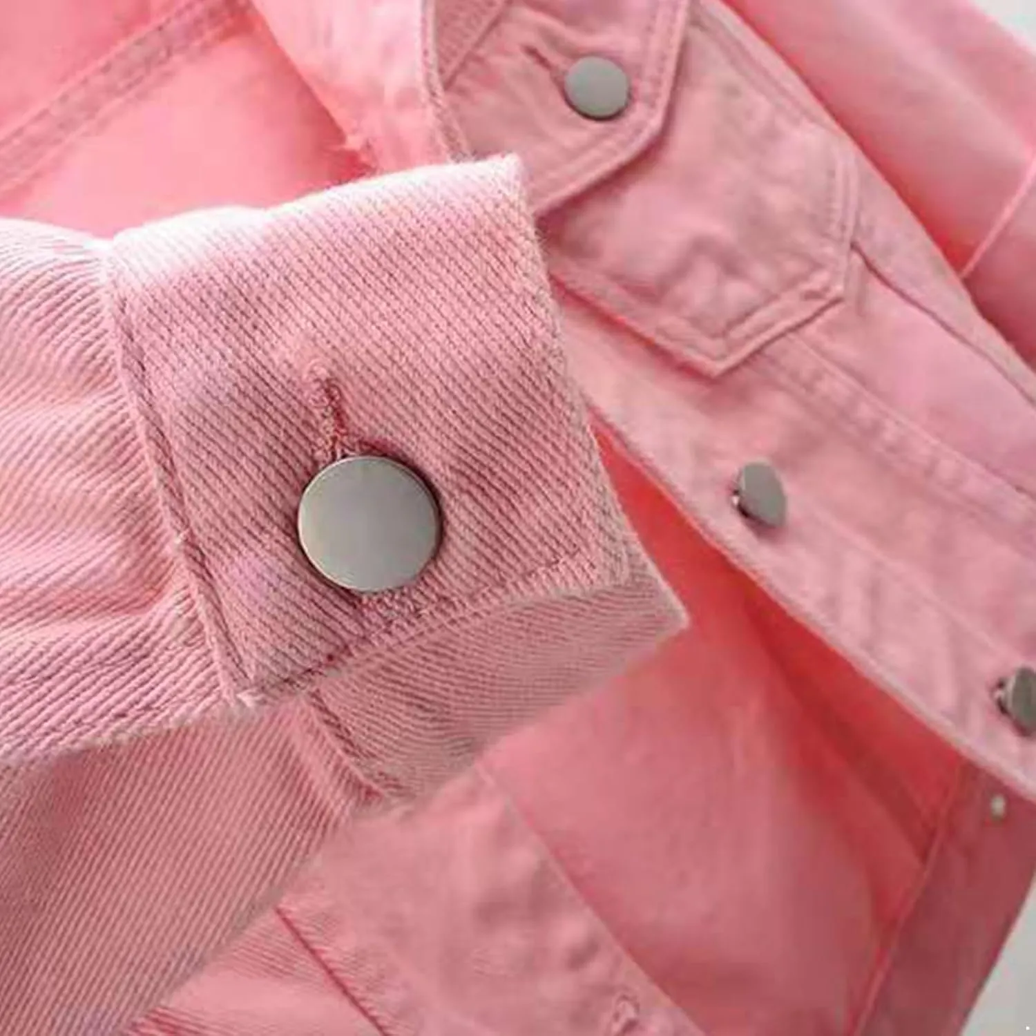 Linjinx Women's Turn-down Collar 3/4 Sleeve Denim Jacket Casual Jean Jacket Trucker Coats Tops