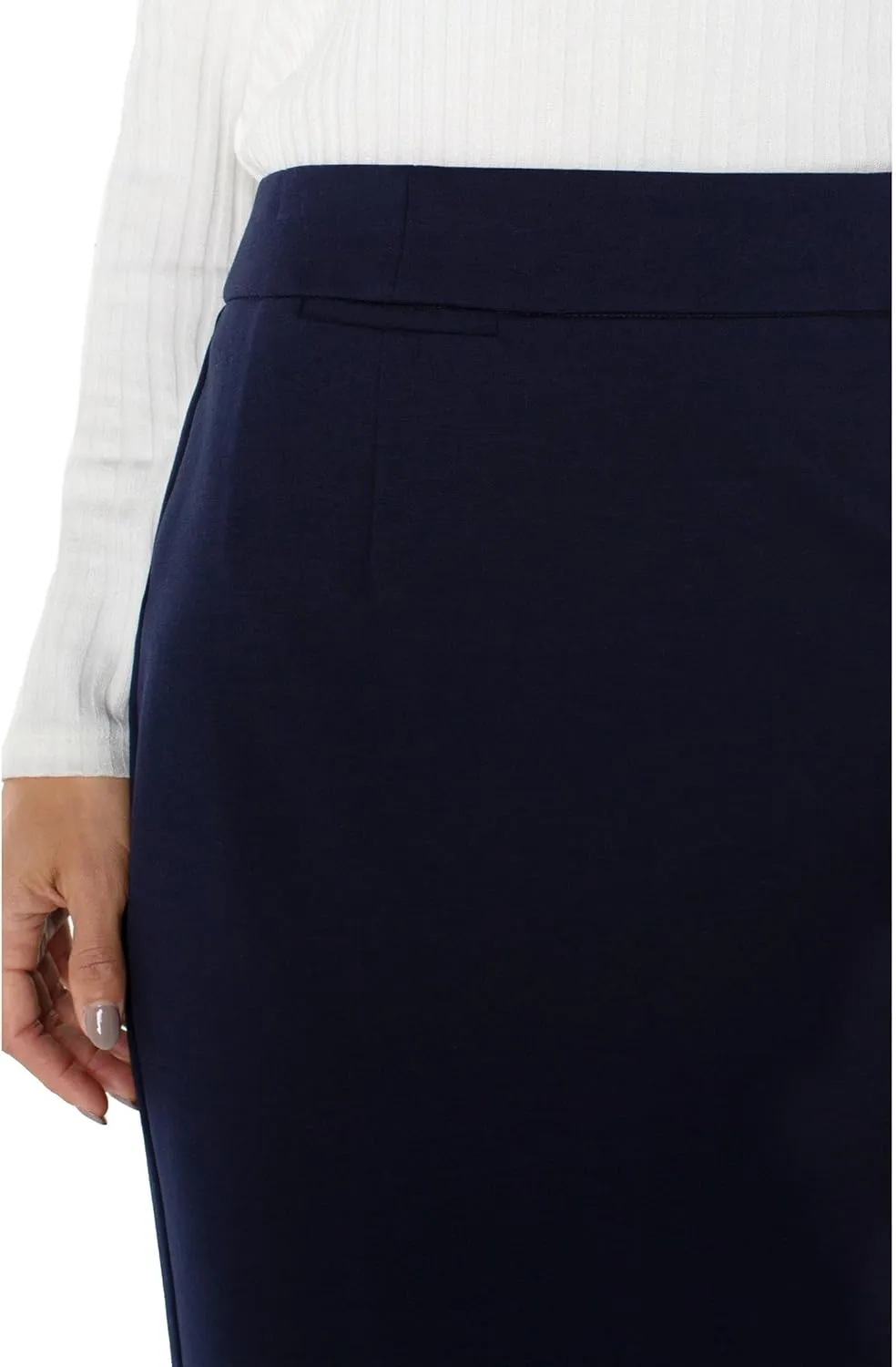 Liverpool Women's Pencil Skirt with Back Vent Mid Rise Super Stretch Ponte