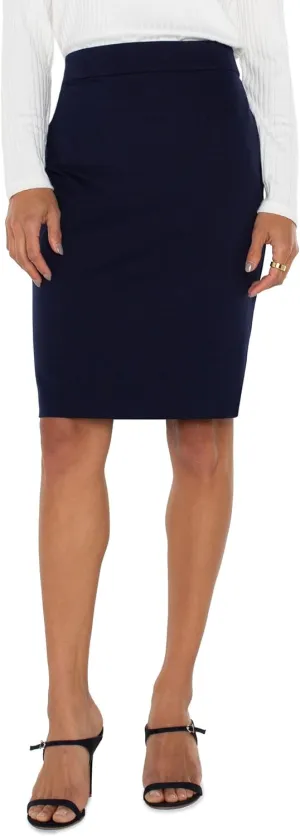 Liverpool Women's Pencil Skirt with Back Vent Mid Rise Super Stretch Ponte