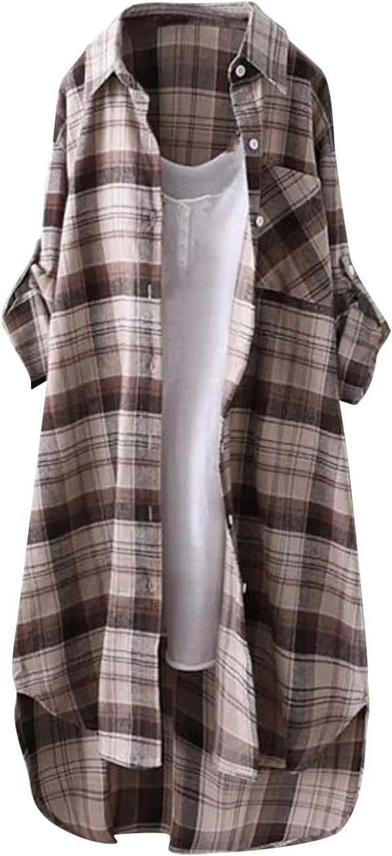 Long Sleeve Shirts for Women,2024 Spring Summer Dressy Casual Button Down Plus Size Tops Office Work Blouses