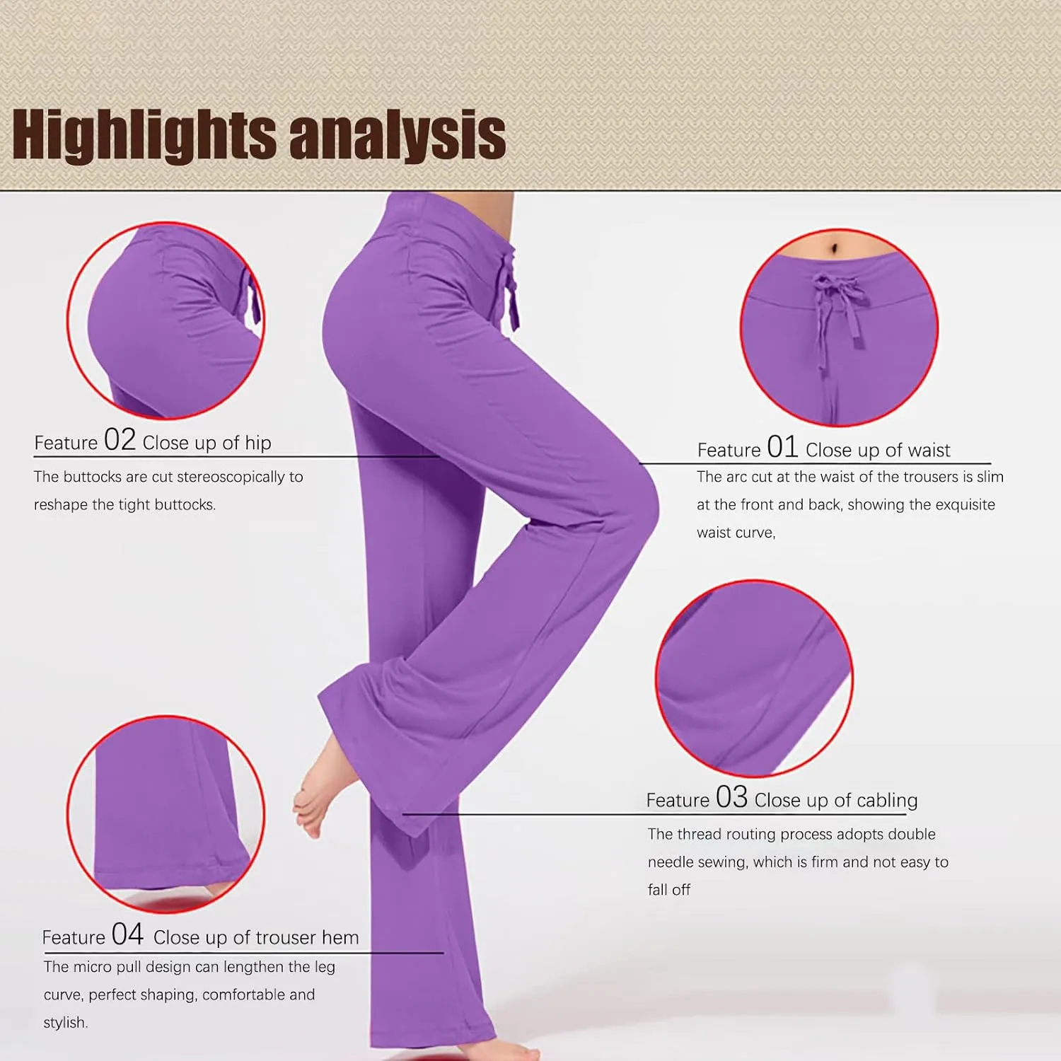 Loose Yoga Pants for Women Casual Trendy Solid Color Drawstring Trousers Elegant High Waist Wide Leg Long Pants 2025