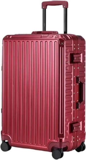 Luggage Hard Shell Checked Luggage With Aluminum FrameNo Zipper Suitcase With Spinner Wheels Trolley Suitcase (Color : A, Size : 20in)