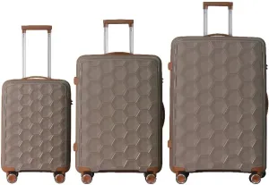 Luggage Sets 3 PieceSet Travel Lightweight Suitcases With Spinner Wheels, Tsa Lock & Moulded Corner, Carry On Luggages For Business, Trip, (20"/24"/28")(Coffee Brown)