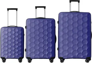Luggage Sets 3 PieceSet Travel Lightweight Suitcases With Spinner Wheels, Tsa Lock & Moulded Corner, Carry On Luggages For Business, Trip, (20"/24"/28")(Dark Blue)
