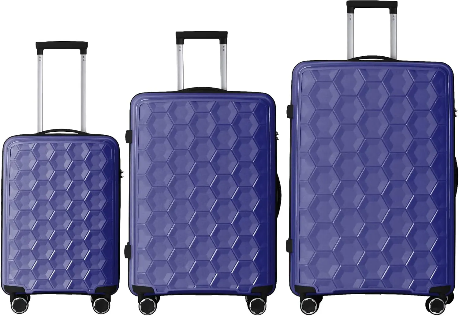Luggage Sets 3 PieceSet Travel Lightweight Suitcases With Spinner Wheels, Tsa Lock & Moulded Corner, Carry On Luggages For Business, Trip, (20"/24"/28")(Dark Blue)
