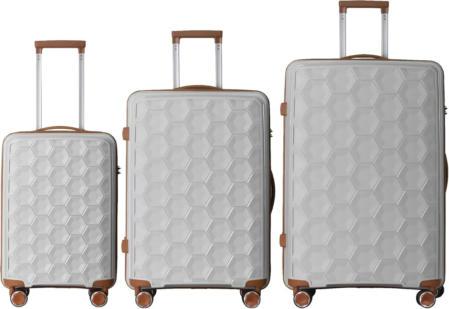 Luggage Sets 3 PieceSet Travel Lightweight Suitcases With Spinner Wheels, Tsa Lock & Moulded Corner, Carry On Luggages For Business, Trip, (20"/24"/28")(Silver Grey)