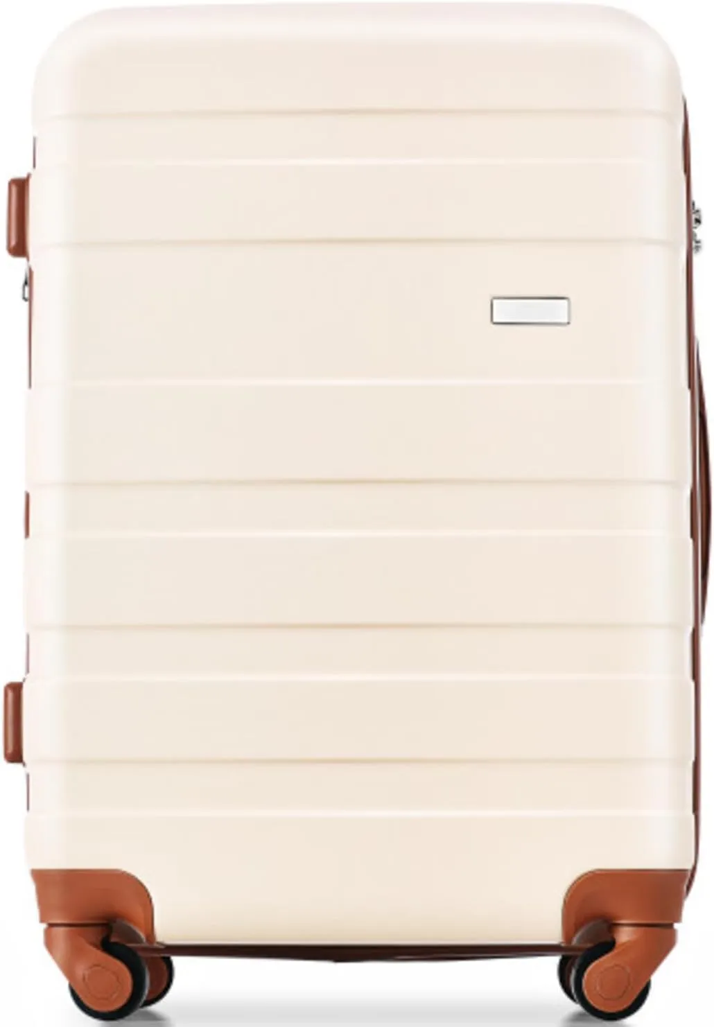 Luggage Sets New Model Expandable ABS Hardshell 3pcs Clearance Luggage Hardside Lightweight Durable Suitcase sets Spinner Wheels Suitcase with TSA Lock 20''24''28'' (Ivory and Brown)