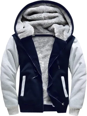 MACHLAB Men's Pullover Winter Workout Fleece Hoodie Jackets Full Zip Wool Warm Thick Coats