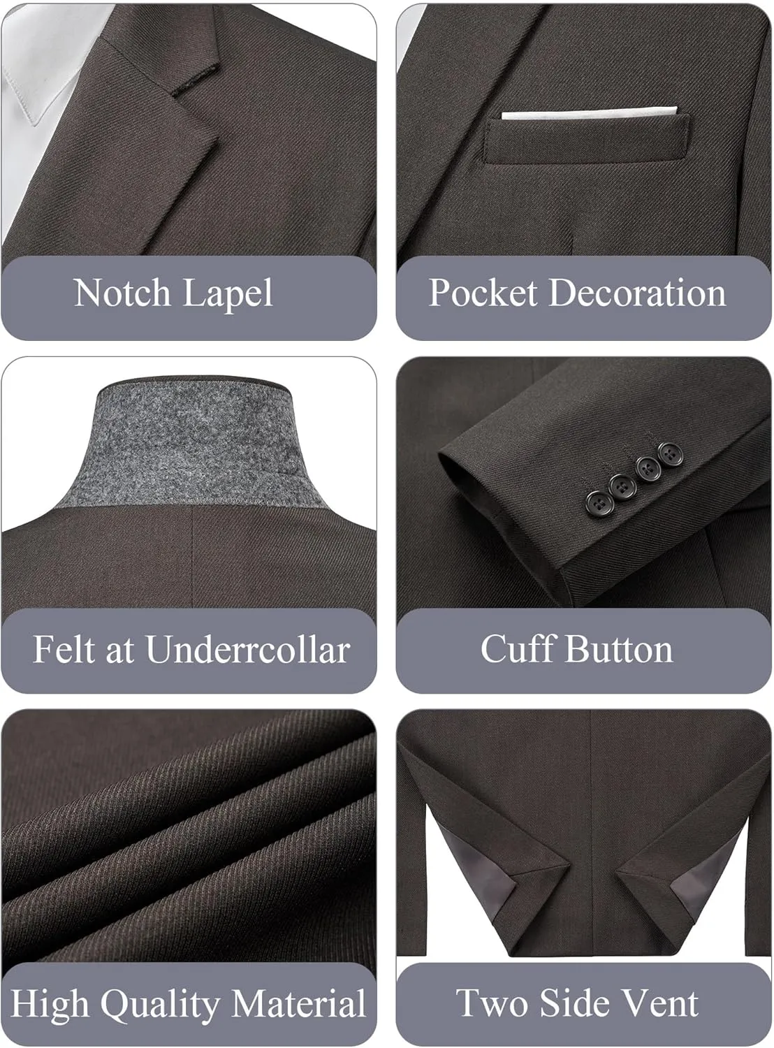 MAGE MALE Men's Two Button Blazer Casual Sport Coats Solid Color Suit Jacket