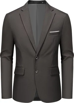 MAGE MALE Men's Two Button Blazer Casual Sport Coats Solid Color Suit Jacket