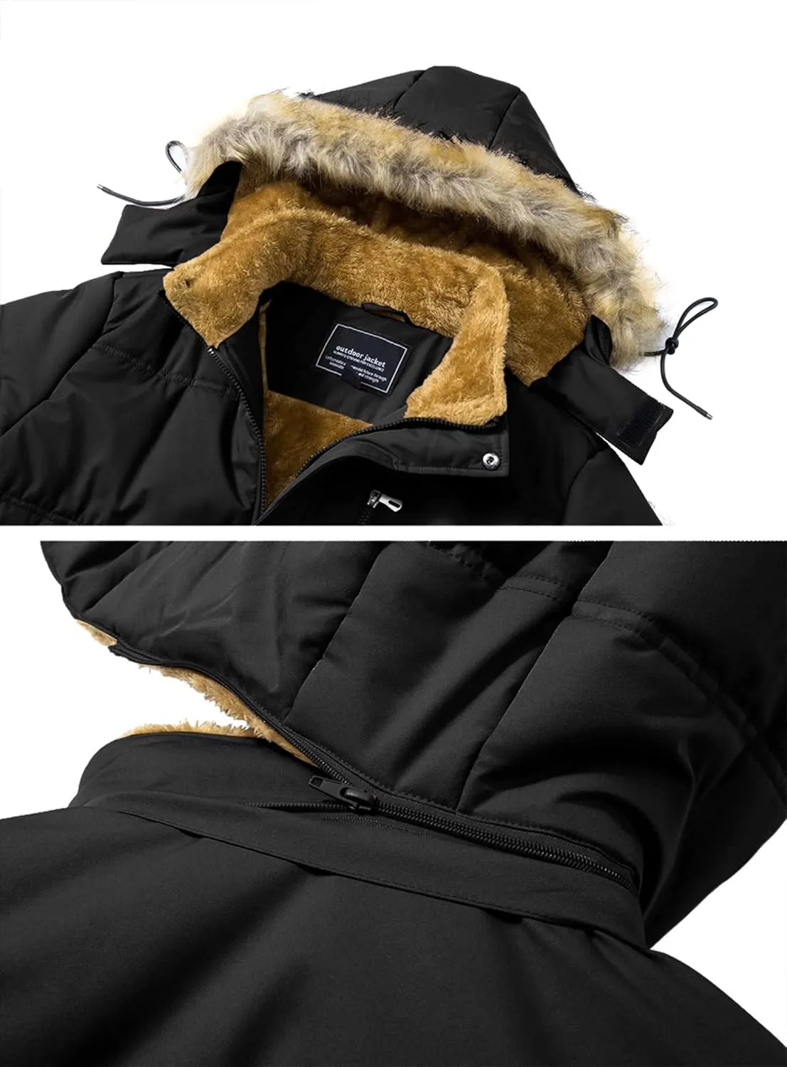 MAGNIVIT Men's Winter Jacket Puffer Coats Thicken Warm Fur Down Parka Jcket with Removable Hood