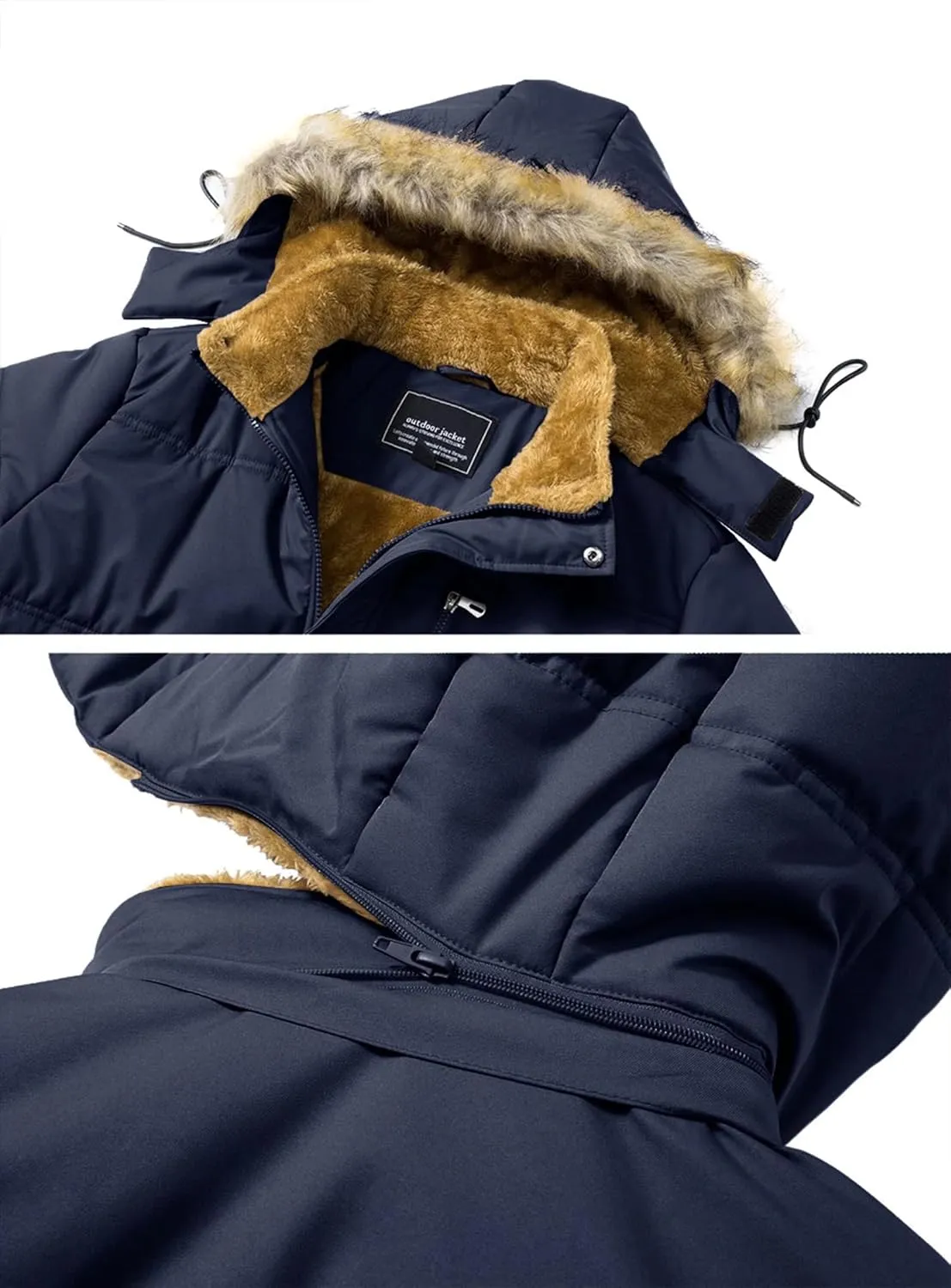 MAGNIVIT Men's Winter Jacket Puffer Coats Thicken Warm Fur Down Parka Jcket with Removable Hood