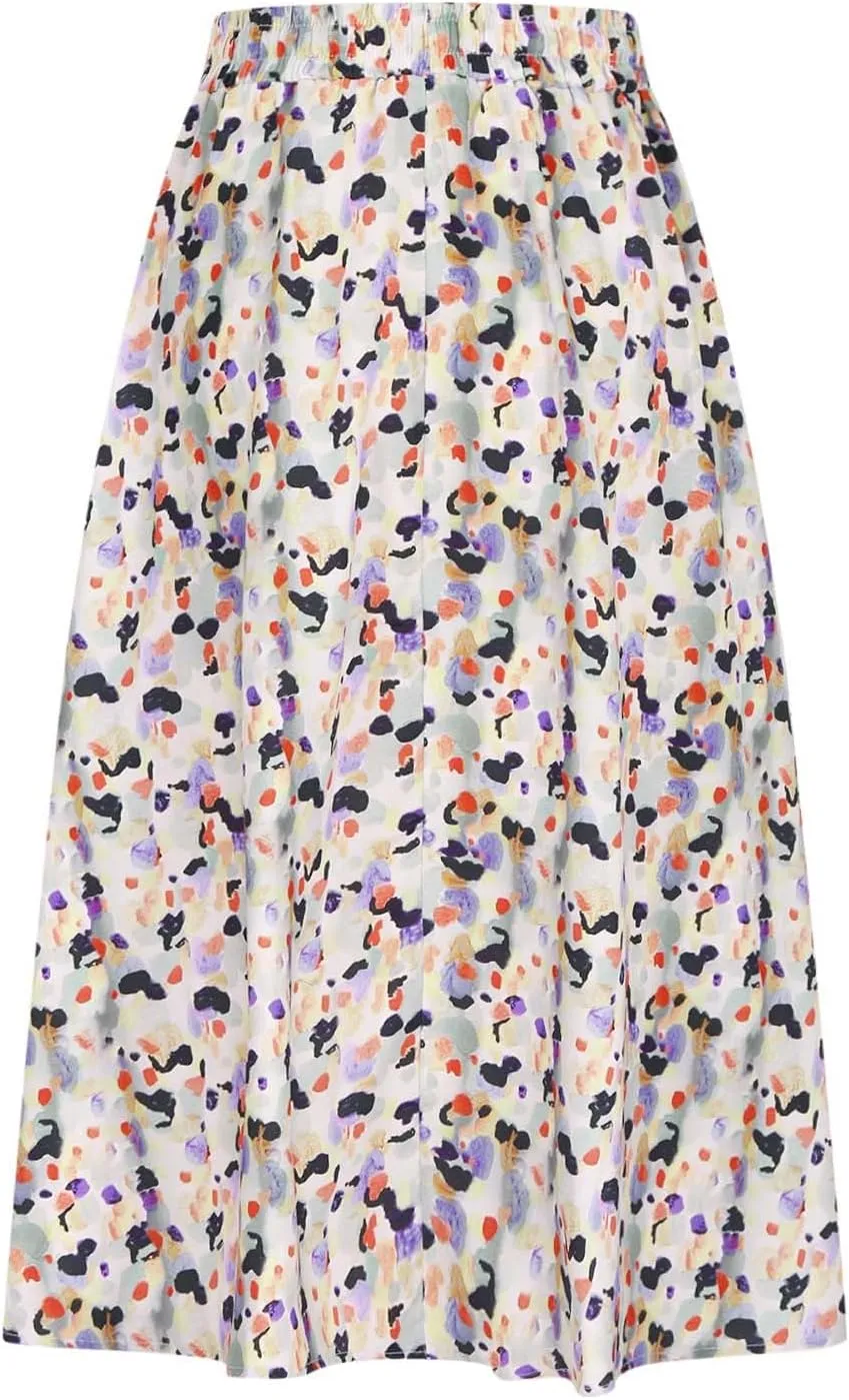 maisdgop Tennis Skirts for Women Casual Zip Knee Length Skirt 2024 Fashion Elastic High Waisted Pleated Skirts with Pockets