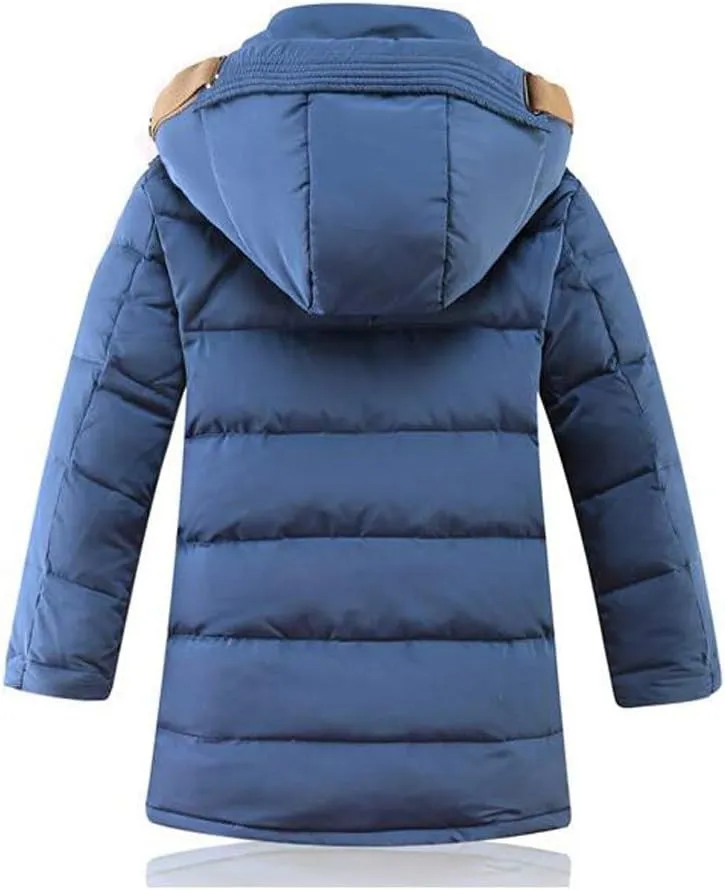 Mallimoda Boys' Hooded Down Coats Winter Warm Jacket Solid Puffer Coat