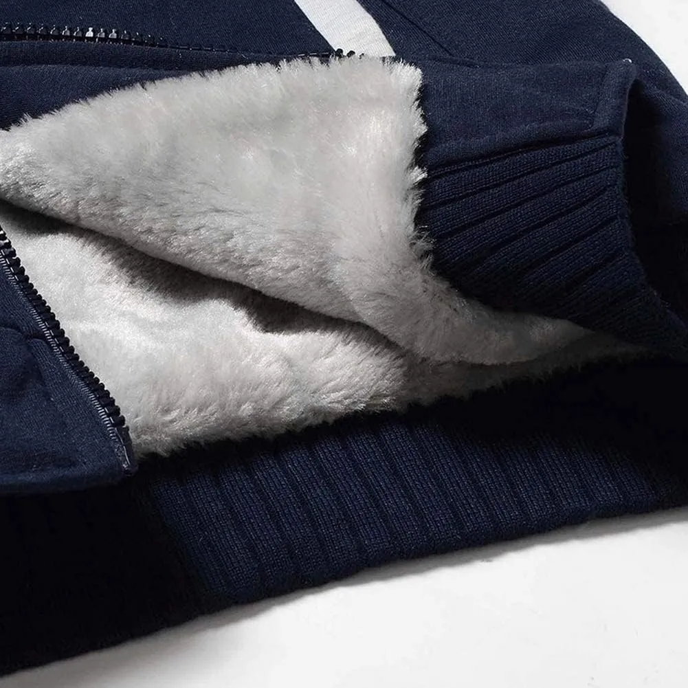 MANLUODANNI Men's Casual Hooed Hoodies Thick Wool Warm Winter Jacket Coats