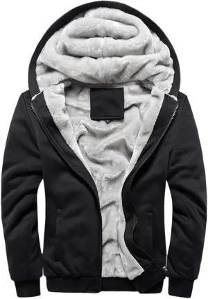 MANLUODANNI Men's Casual Hooed Hoodies Thick Wool Warm Winter Jacket Coats