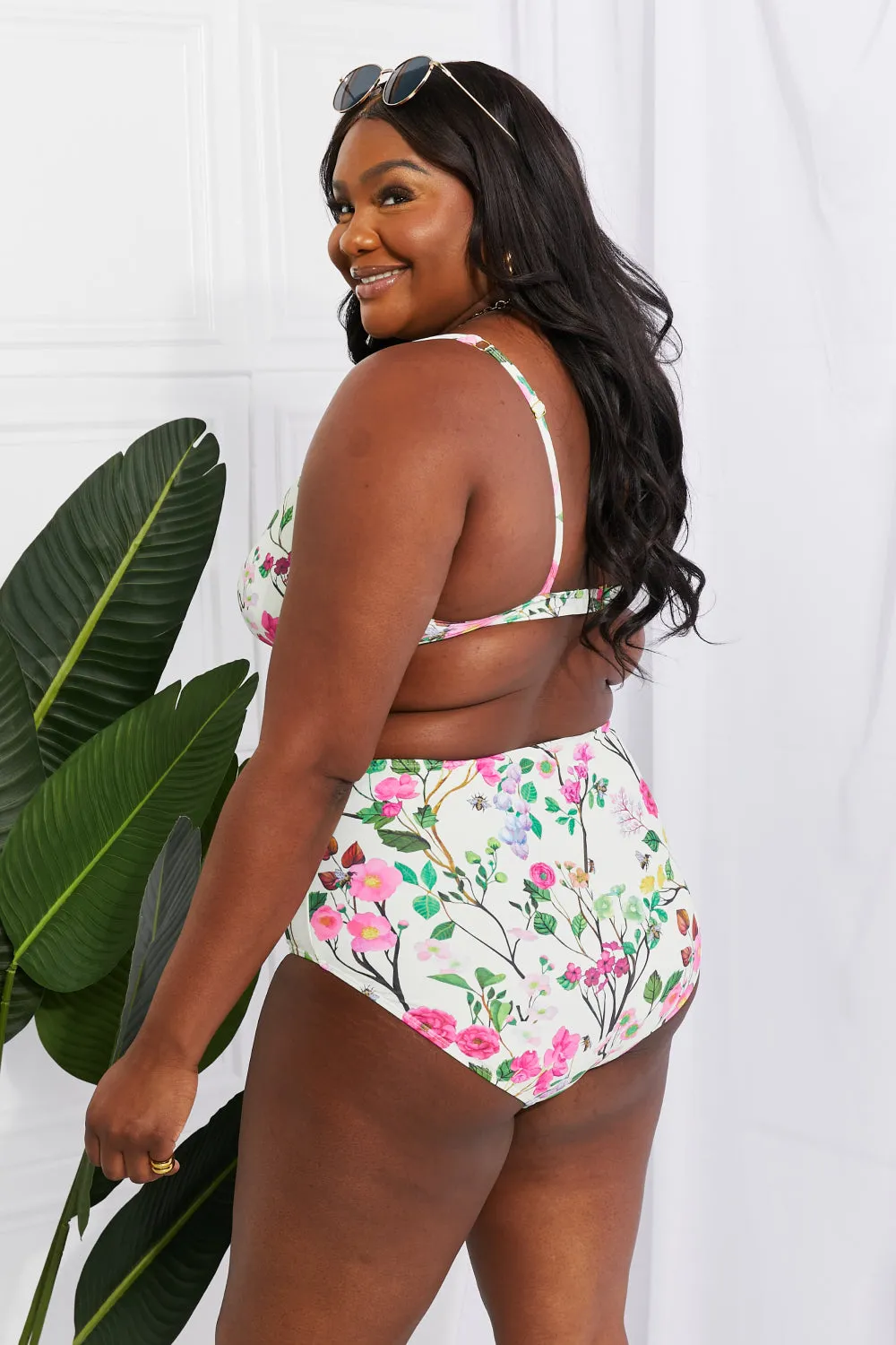 Marina West Swim Take A Dip Twist High-Rise Bikini in Cream - Ships from The US
