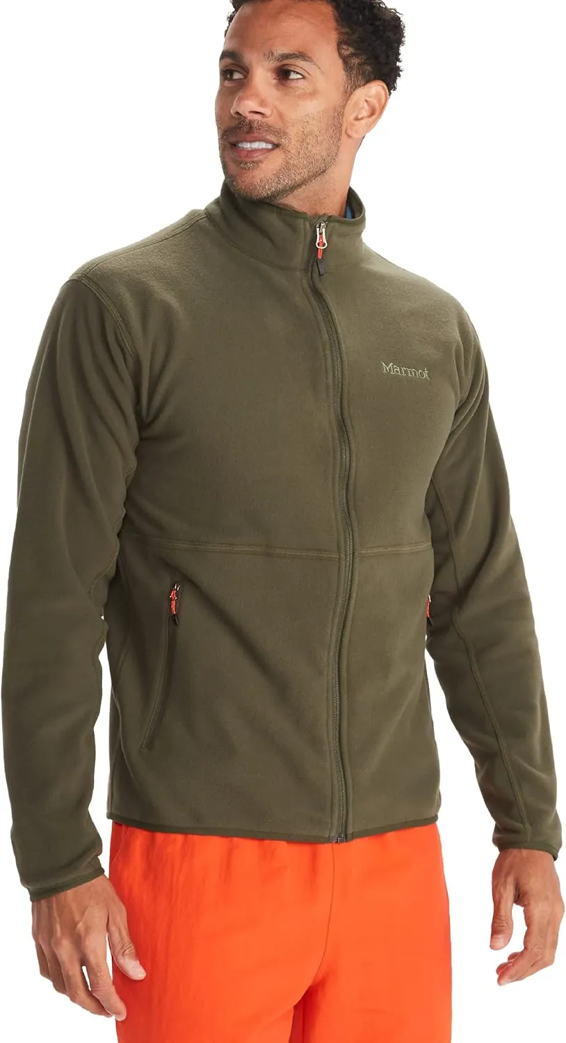 MARMOT Men's Rocklin Full-Zip Jacket - Classic, Warm, Lightweight 100-Weight Fleece Layer