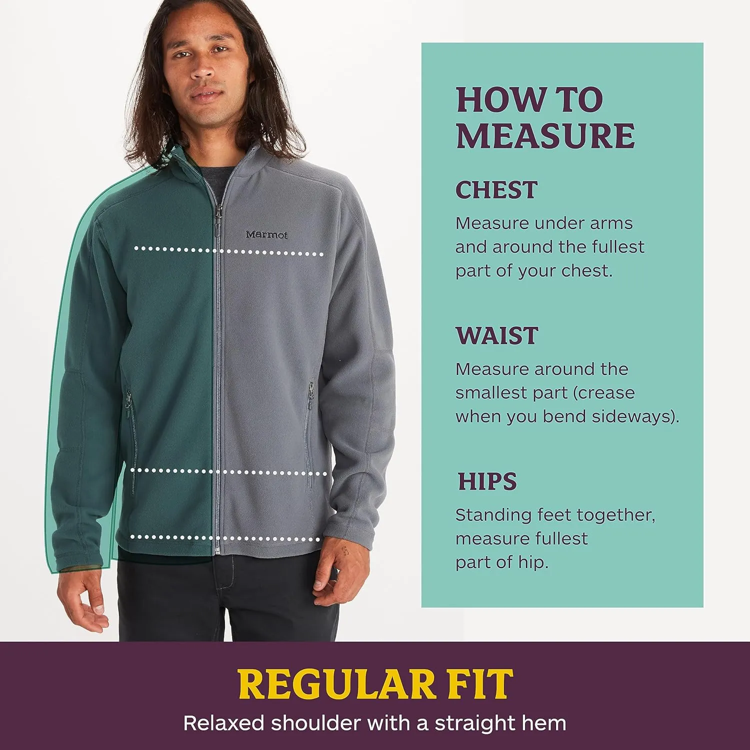 MARMOT Men's Rocklin Full-Zip Jacket - Classic, Warm, Lightweight 100-Weight Fleece Layer