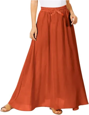 Maxi Skirts for Women Plus Size Women's Long Skirts Flowy Summer Skirt Elastic Maternity Dress for