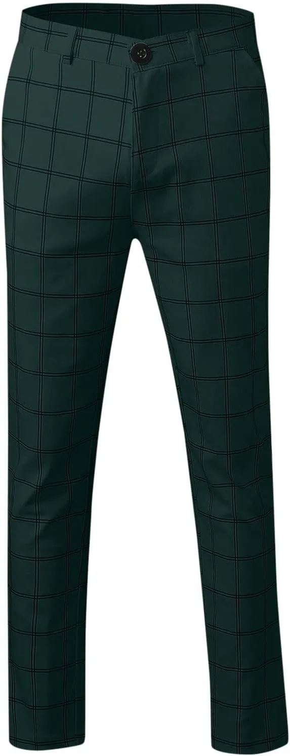 Men Casual Pants Slim-Fit Casual Stretch Chino Pant Men's Classic-Fit Wrinkle- Flat-Front Chino White Linen Trousers