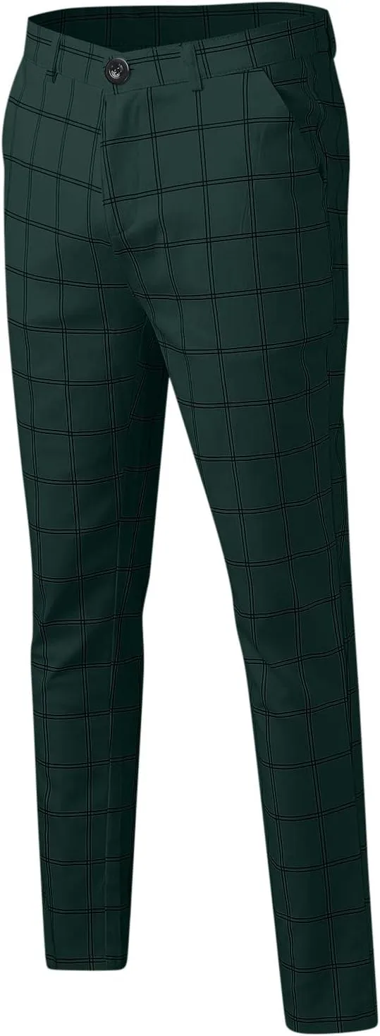 Men Casual Pants Slim-Fit Casual Stretch Chino Pant Men's Classic-Fit Wrinkle- Flat-Front Chino White Linen Trousers