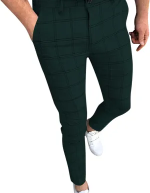 Men Casual Pants Slim-Fit Casual Stretch Chino Pant Men's Classic-Fit Wrinkle- Flat-Front Chino White Linen Trousers