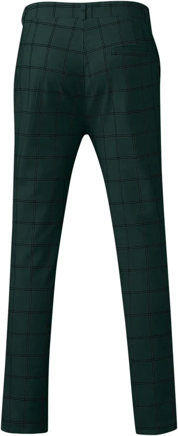 Men Casual Pants Slim-Fit Casual Stretch Chino Pant Men's Classic-Fit Wrinkle- Flat-Front Chino White Linen Trousers