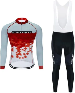 Men Cycling Jersey Set Bike Suit Long Sleeve MTB Cycling Outfits Quick Dry Gel Sponge Padded Cycling Pants
