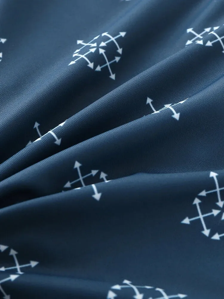 Men Geometry Drawstring Bikini Swim Briefs