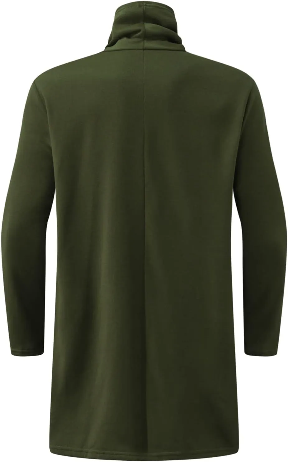 Men Lightweight Casual Cape Cloak Long Length Irregular Hem Pullover Overcoat Hip Hop Slim Poncho Sweatshirt Coat