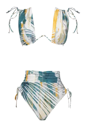 Menasa Abstract Bark High Rise Bikini