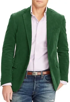 Men's 2 Button Faux Leather Blazer Casual Sport Suede Jacket with Pockets