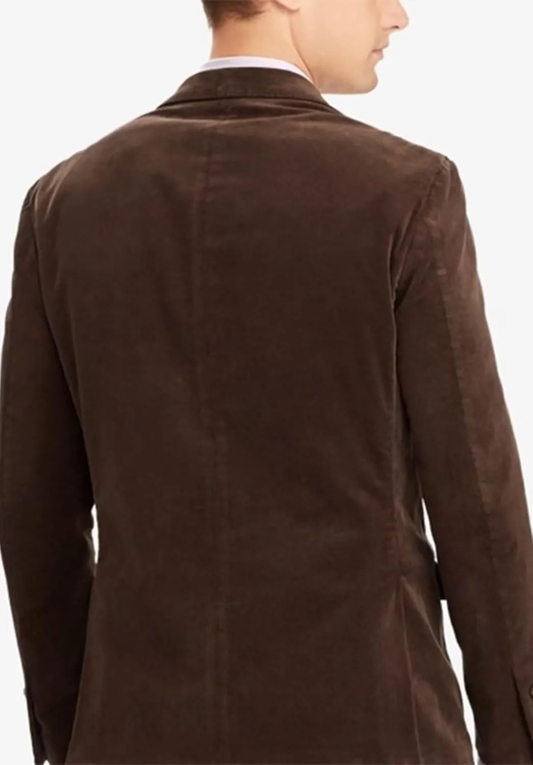 Men's 2 Button Faux Leather Blazer Casual Sport Suede Jacket with Pockets