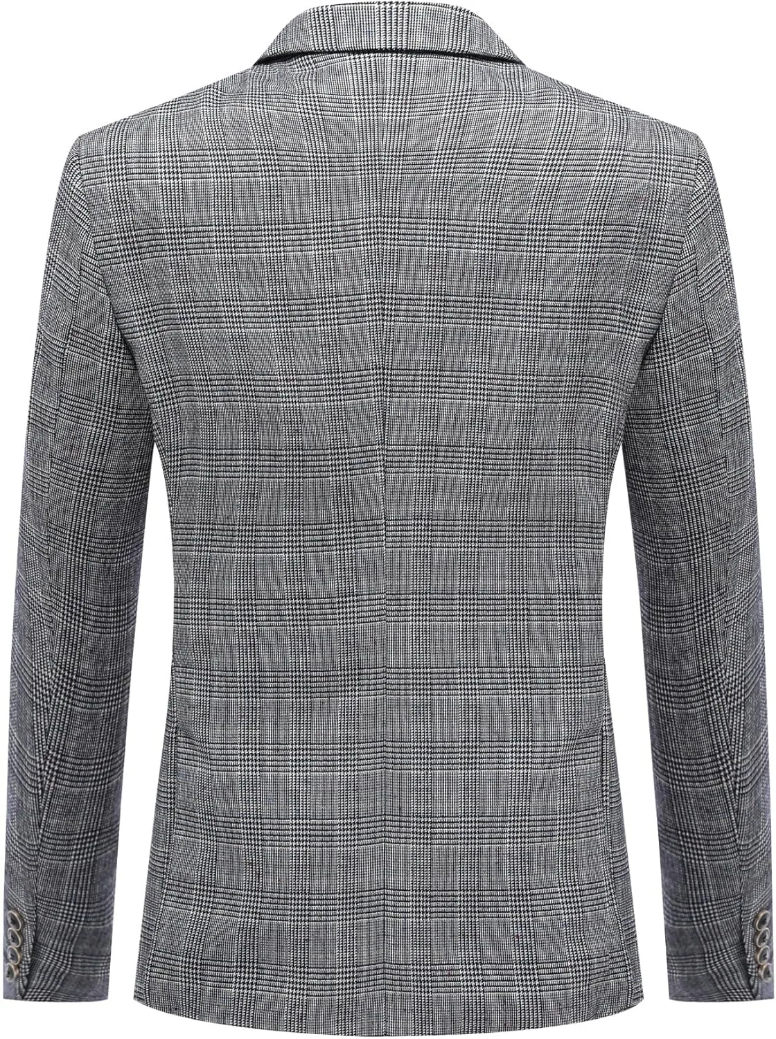 Mens 2 Piece Checked Suit Slim Fit 1 Button Plaid Casual Formal Blazer Pants Set