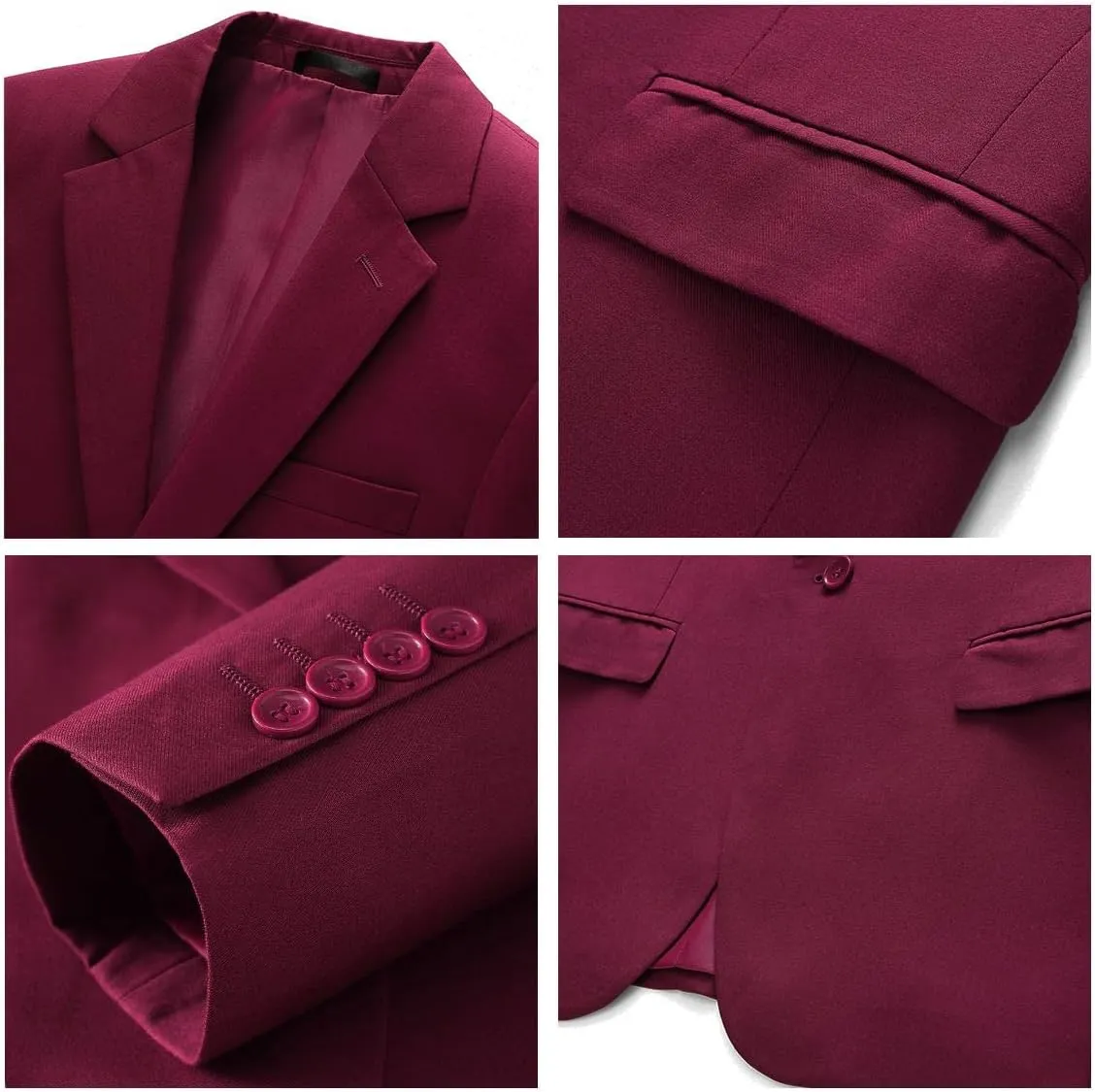 Mens 3 Piece Suits Slim Fit One Button Tuxedo Suits for Men Solid Business Casual for Wedding Blazer Pants Vest Suit Set