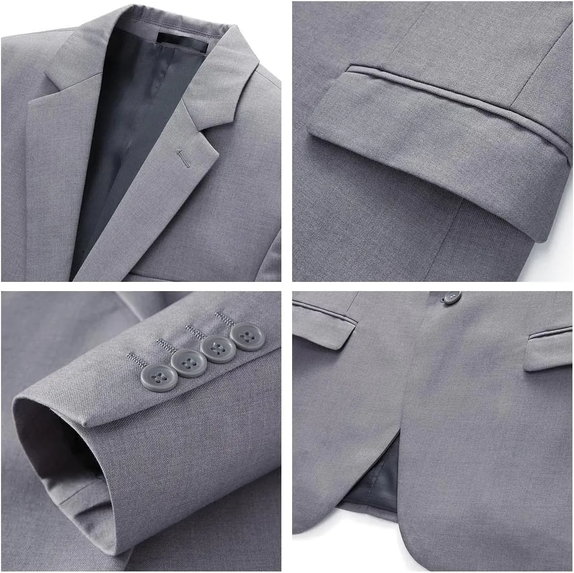 Mens 3 Piece Suits Slim Fit One Button Tuxedo Suits for Men Solid Business Casual for Wedding Blazer Pants Vest Suit Set