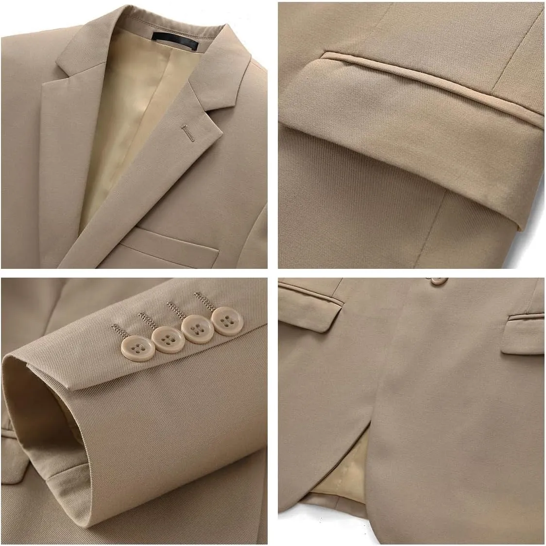 Mens 3 Piece Suits Slim Fit One Button Tuxedo Suits for Men Solid Business Casual for Wedding Blazer Pants Vest Suit Set