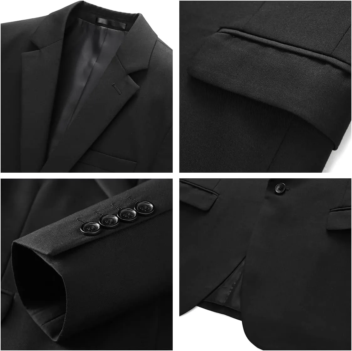 Mens 3 Piece Suits Slim Fit One Button Tuxedo Suits for Men Solid Business Casual for Wedding Blazer Pants Vest Suit Set