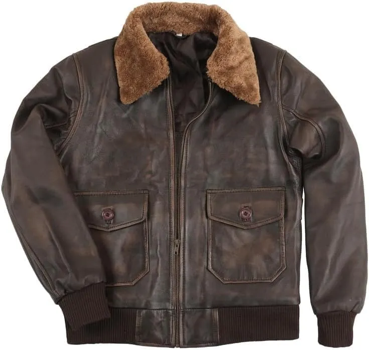 Mens Aviator A-2 Leather Jacket US Air Force Cockpit Flight Pilot Real Lambskin Distressed WW2 Bomber Jackets